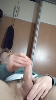 Young Boy Stroking His Fat Dick Till He Cums