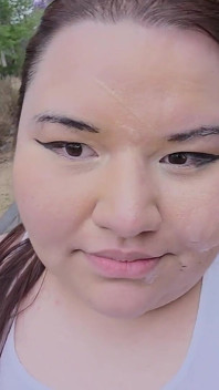 (censored/cut - No People Around) I Love Walking Around in Public with Cum on My Face and Showing off My Huge Ass