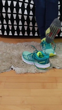 Green Running Shoes & Real Nylons - Shoeplay & Sock Tease