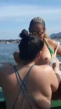 Exhibitionism on the Boat in Public with Paty Butt and Her Cousin Agatha Ludovino