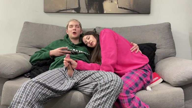Sugary Kitty: Step Brother Watch Porn and Jerk off Next to Step...
