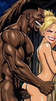 정글에서 미친 섹스를 한 질투하는 마누라. 흑인 대물 자지를 공개적으로 빨고 섹스하는 마누라
