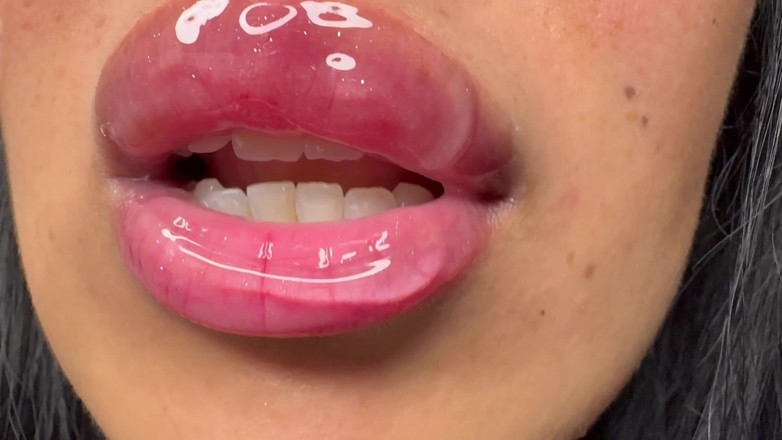 Asmr_mouth: Crot sperma putih sebagai lipglosku