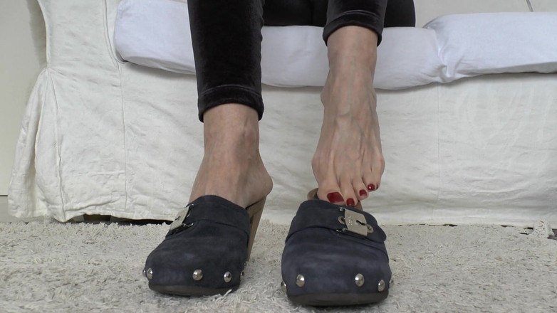 Lady Victoria Valente: Blue Wooden Clogs, Sabots, Lady Victoria Valente