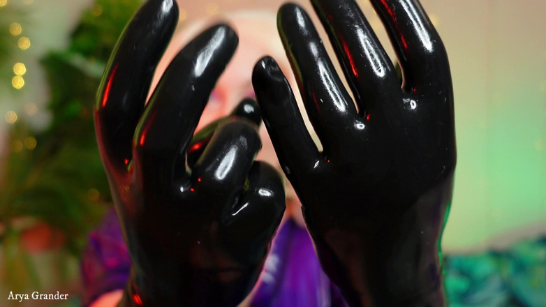 Arya Grander: Indossa guanti in lattice fetish ASMR Arya Grander