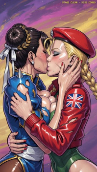 Sexy Chun Li Kissing Cammy