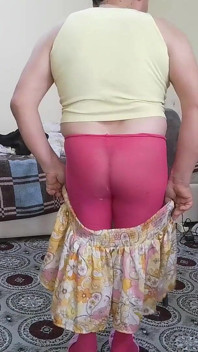 Beyza Crossdresser Wears Shorts Mini Skirt