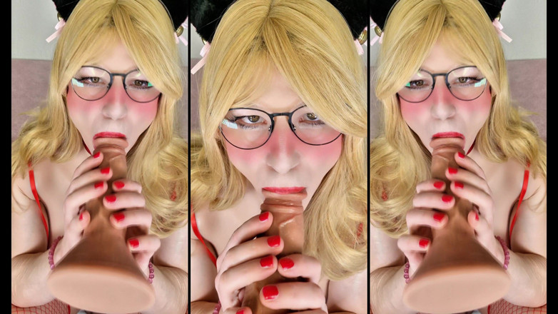 Sissy Adventures: Chantal Bimbo yang bertetek besar dan dildo qutoys besarnya