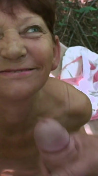 Horny Horny Small Tits Granny Takes Me On A Trip To The Woods To Show Me How To Give A Real Blowjob