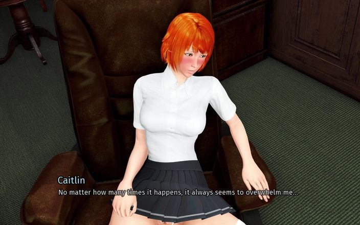3D cartoon porn: Дом в разломе 45 - Томас лижет киску Caitlin в библиотеке