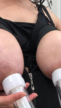 Huge H Cup Tits Milked with a Goat Milker