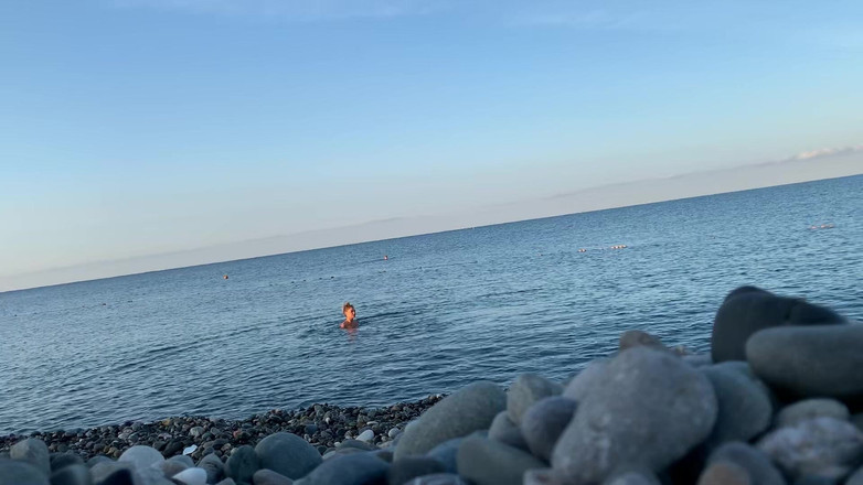 Monika Fox: Monika Fox Swims Naked in Sea