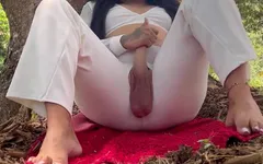 They Almost Caught Me!! Big Cumshot, I Explode My Balls in Nature