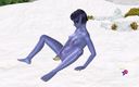 3D Cartoon Porn: (Мультяшное секс-видео 3D) - шаловливая девушка-эльф мастурбирует у реки