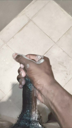 TS Azzy Doing Self Pleasure Best Soap Handjob Masturbation in Bathroom thumbnail