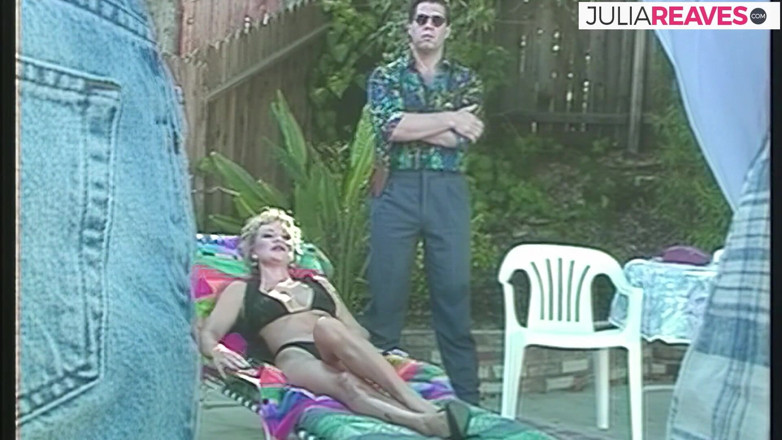 Retro German Amateurs: MILF relaxes with a bikini on while the guard watches