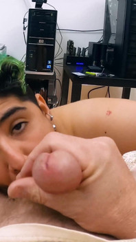 Queer Baby Sucks Her Nerd Boyfriends Cock