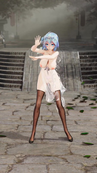 [mmd]miku-När genomskinlig cheongsam svart sidensuccubusmönster Stora bröst skakar och fitta blottas