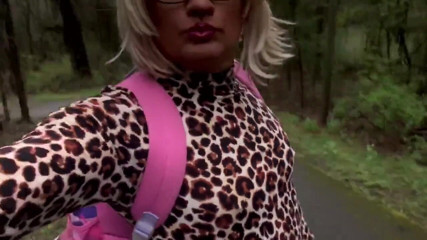 CindieLove: Hot hiking trail sissy fucks her sissy pussy so good...
