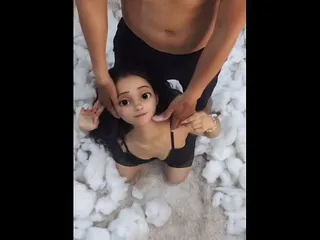 Cute Lady Contacts a Fan and Lets Himself Be Fucked Until He Cums on Her Face