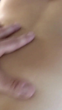 Lovely big boobs brunette sprayed on her breasts