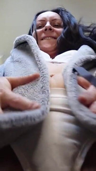 Straddled Fuzzy Robe Tease