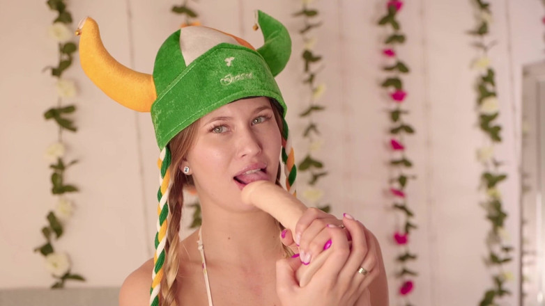 Stella Cardo: Football Fan Sucks a Huge Dildo