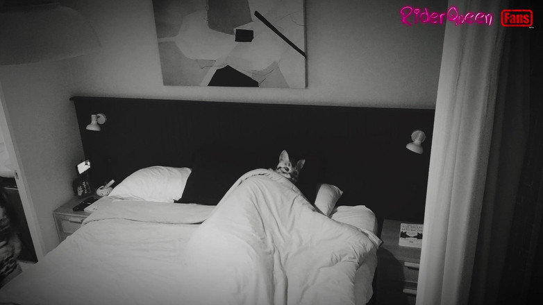 Riderqueen: Liefdevolle stiefmoeder, alleen fans in slow motion, in stiefvaders bed