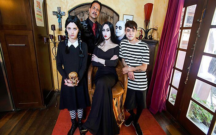 Family Strokes: Horny Halloween Step Sisters Try Their First Threesomes and More