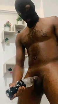 Hunkbashi Solo Masturbating with a Rubber Pussy Like Machine
