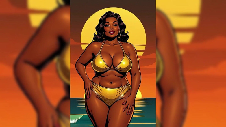 AI Porn: Audaz mujer negra animada a provocar