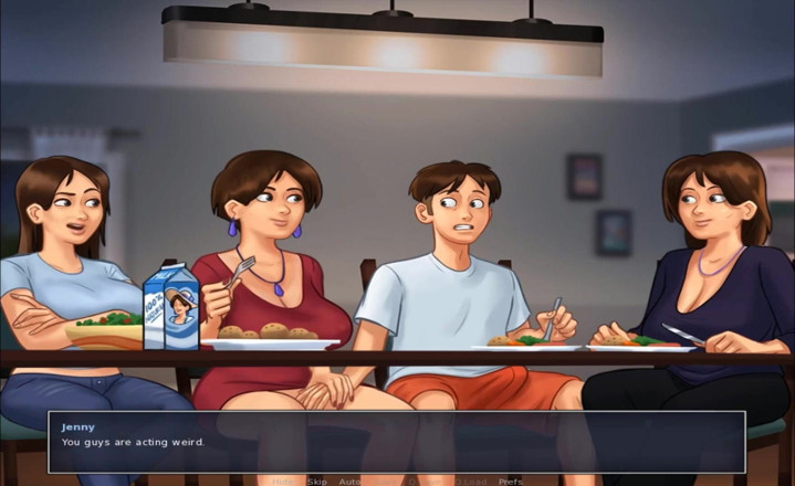 Hentai World: Summertime saga - masturbation each other under table