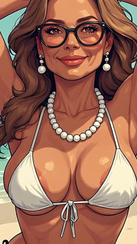Gorgeous Women at the Beach Bikini Art