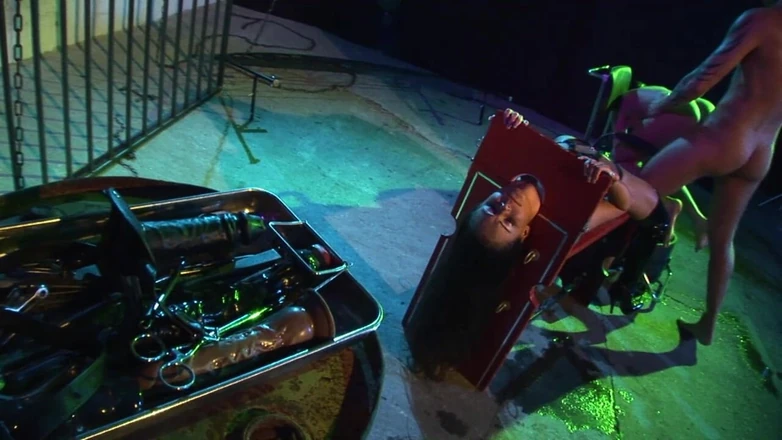 The Hunter Collection: Шлюховатая брюнетка в клетке трахается с двойным проникновением