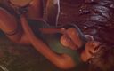 Jackhallowee: Peituda Lara Croft recebe buceta fodida e cheia de porra