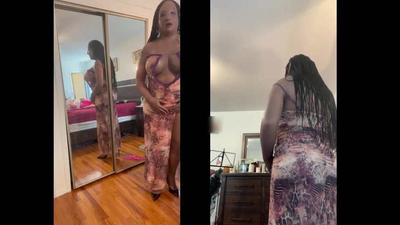 Deanna Doll: 黒人美女ダナエがストリップ、ヌードダンス、マンコを揉みしだき、チンポを見せつける!