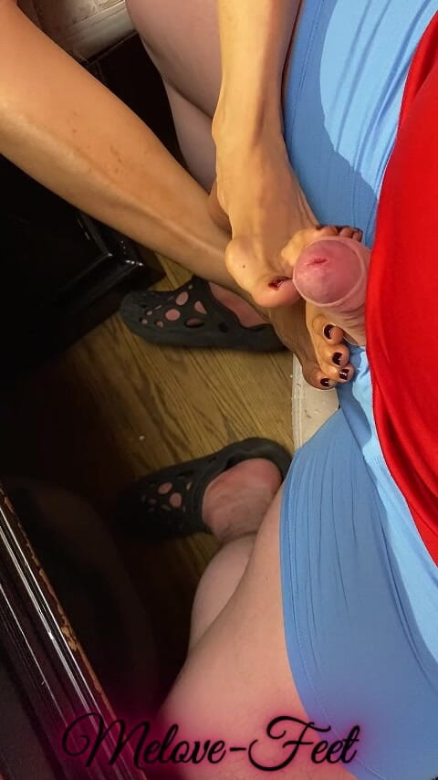 Naelor: Melove Giving a Footjob to Naelor with Light Blue Underwear