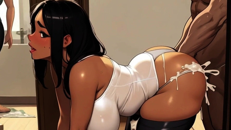 Spicy Toons: Spicy Toons Korean Stepdaughter Learns About Big Black Cock Part 1
