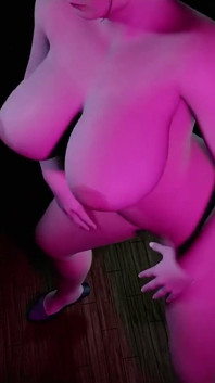 Mamă sexy grasă cu ochelari dansând goală: porno 3D