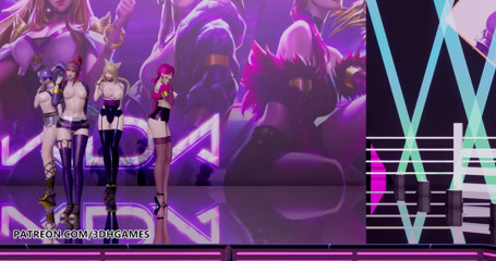 3D-Hentai Games: Black Pink - How you like that striptease, Ahri, Akali, Evelynn,...