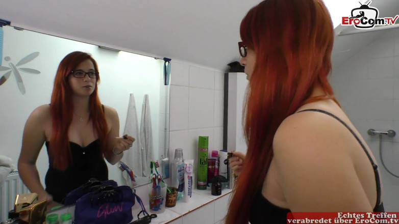 EroCom: Red-haired woman with natural breasts goes on a sex date...