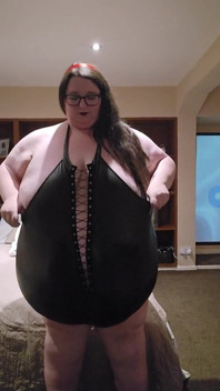 BBW Sexy Fat Black Leather Suit