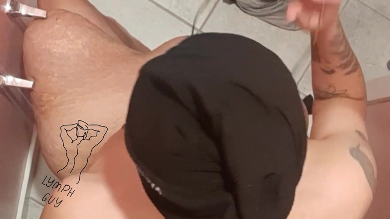Lymph Guy: Disabled Sneaks off to Cum