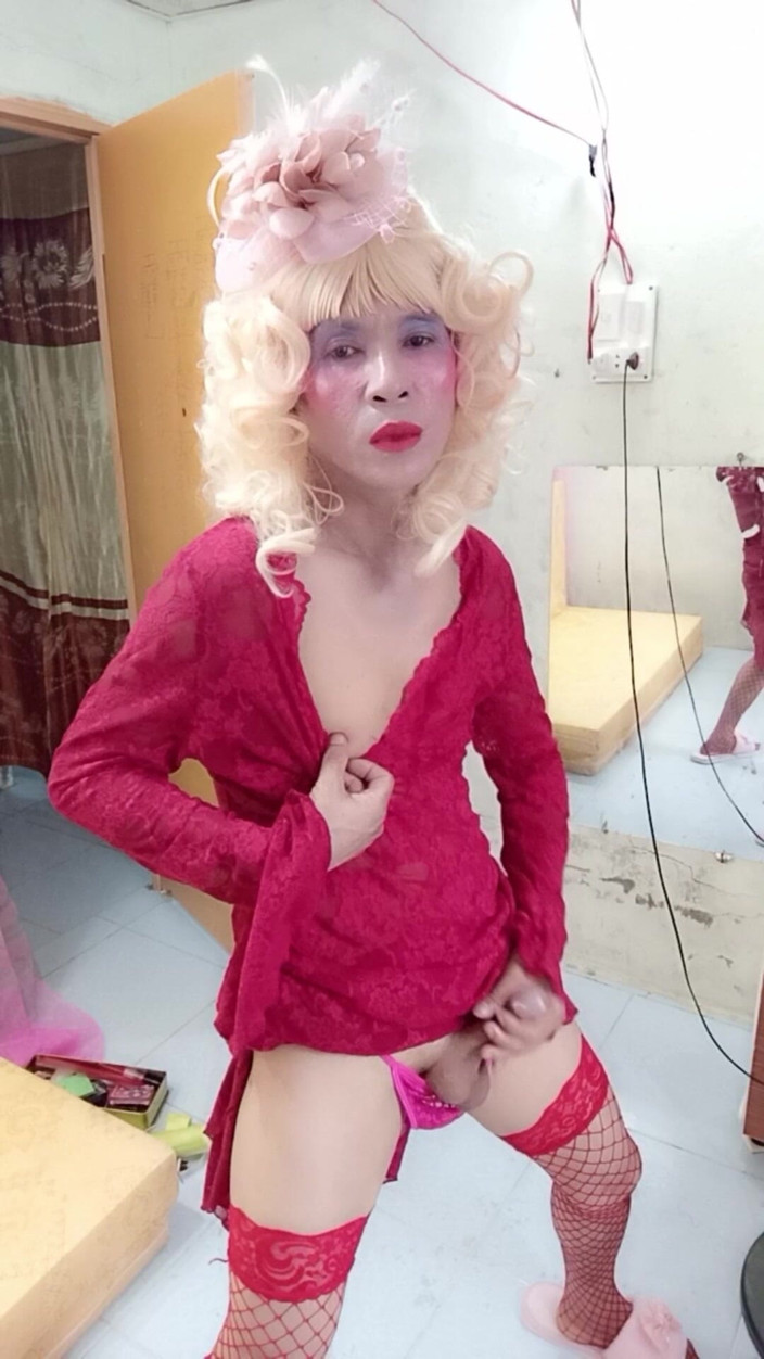 nguyen dang thien tri: Oanh Le Transgender Wearing a Selfie Cock Terrier Dress