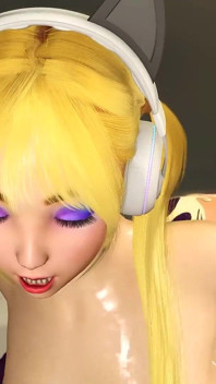 A cute gamer girl gets her ass fucked hard by a sexy dickgirl in the gaming bedroom