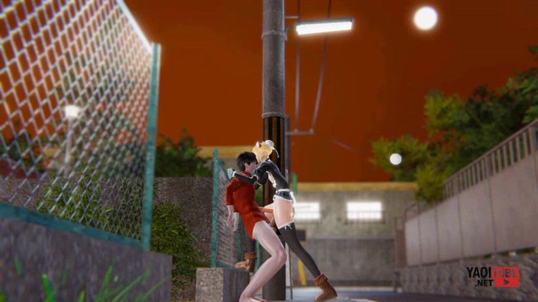 Yaoitube: Yaoi - 性感的猫女仆femboy在公共场合被干