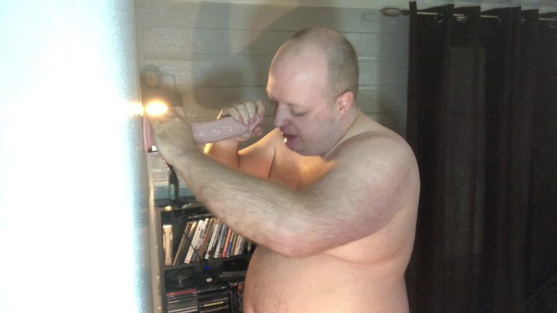 Charlieboy69: Deepthroat Huge 11 Inch King Cock Dildo Second Angle