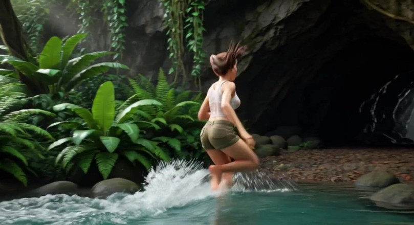 My night collection: Lara Croft odkrywa skarb Amazonii i obejmuje piękną blondynkę ducha...