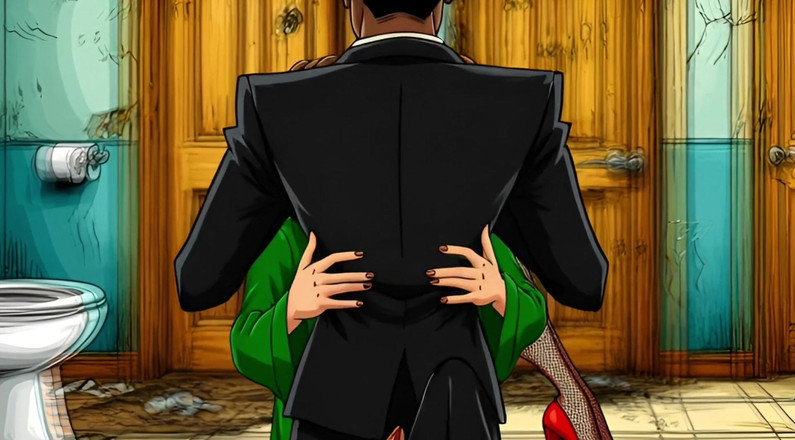 Octopussy Lovers Club: Bini jalang dikongkek dalam tandas awam yang kotor. Kartun