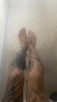 My Tatted Feets in Shower